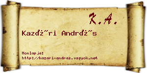 Kazári András névjegykártya